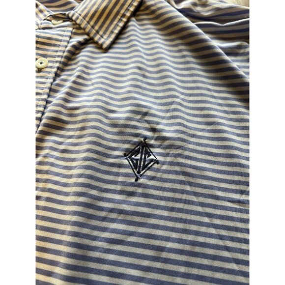 RLX Ralph Lauren Blue Striped Golf Polo Shirt Size XL Stretchy Athleisure Preppy - Picture 10 of 13